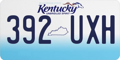 KY license plate 392UXH
