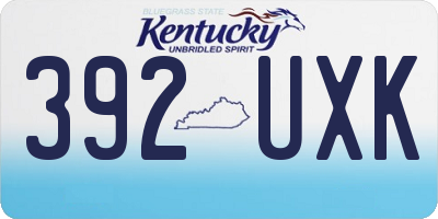 KY license plate 392UXK