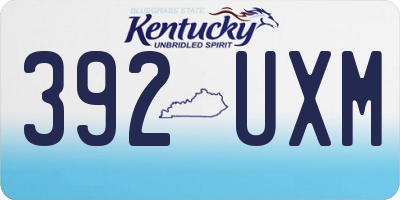 KY license plate 392UXM