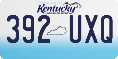 KY license plate 392UXQ
