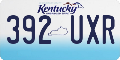 KY license plate 392UXR