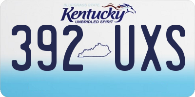 KY license plate 392UXS