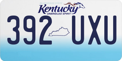 KY license plate 392UXU