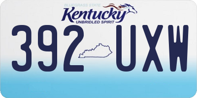 KY license plate 392UXW