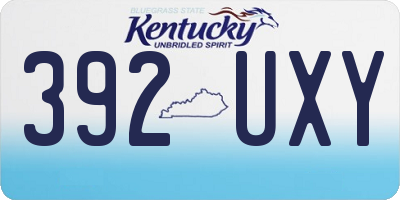 KY license plate 392UXY