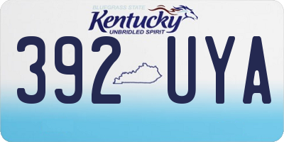 KY license plate 392UYA