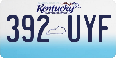 KY license plate 392UYF