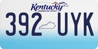 KY license plate 392UYK