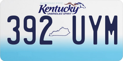 KY license plate 392UYM