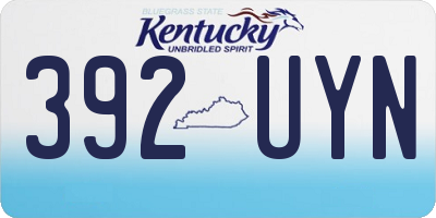 KY license plate 392UYN