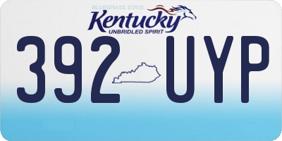 KY license plate 392UYP