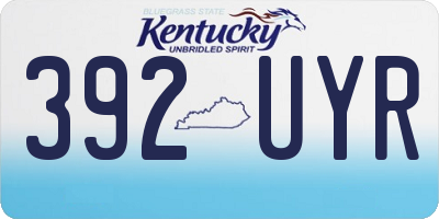 KY license plate 392UYR