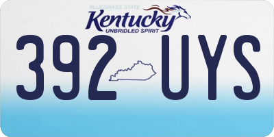 KY license plate 392UYS
