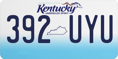 KY license plate 392UYU