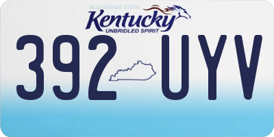 KY license plate 392UYV