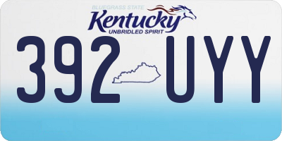 KY license plate 392UYY