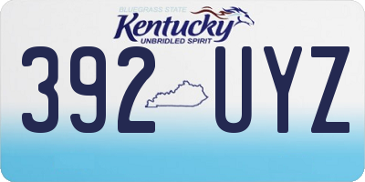 KY license plate 392UYZ