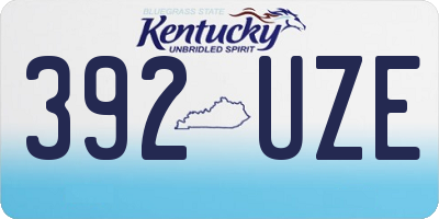 KY license plate 392UZE