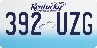 KY license plate 392UZG
