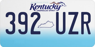 KY license plate 392UZR