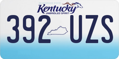 KY license plate 392UZS