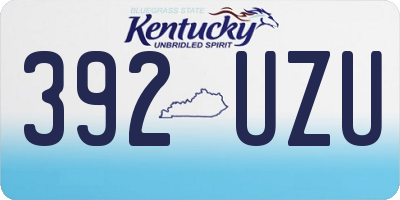 KY license plate 392UZU