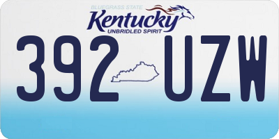 KY license plate 392UZW