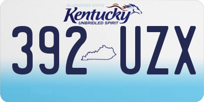 KY license plate 392UZX
