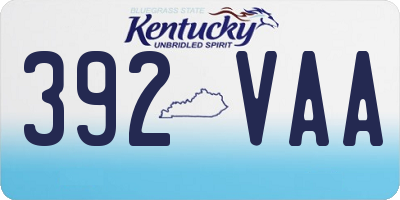 KY license plate 392VAA