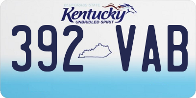 KY license plate 392VAB