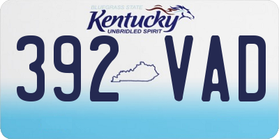 KY license plate 392VAD