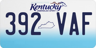 KY license plate 392VAF