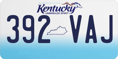 KY license plate 392VAJ