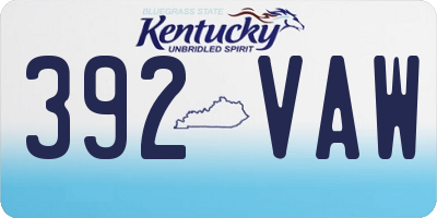 KY license plate 392VAW