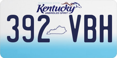 KY license plate 392VBH