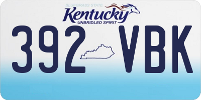 KY license plate 392VBK
