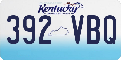 KY license plate 392VBQ