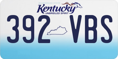 KY license plate 392VBS