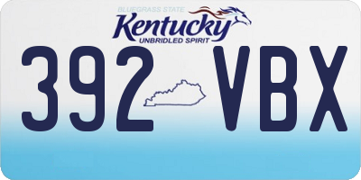 KY license plate 392VBX