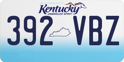 KY license plate 392VBZ
