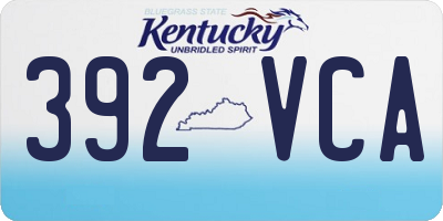 KY license plate 392VCA