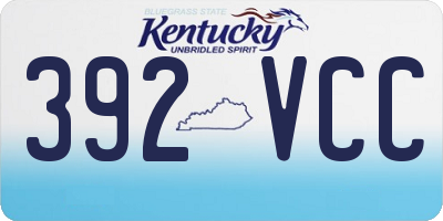 KY license plate 392VCC