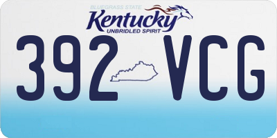 KY license plate 392VCG