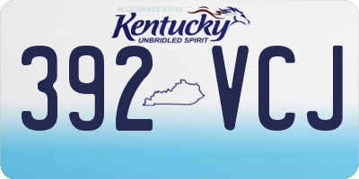 KY license plate 392VCJ