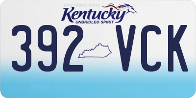 KY license plate 392VCK