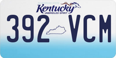KY license plate 392VCM