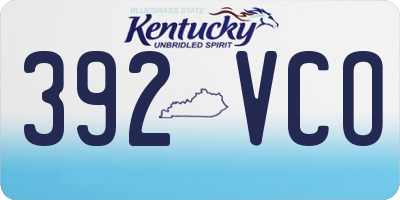 KY license plate 392VCO