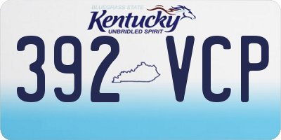 KY license plate 392VCP