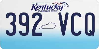 KY license plate 392VCQ