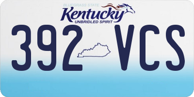 KY license plate 392VCS